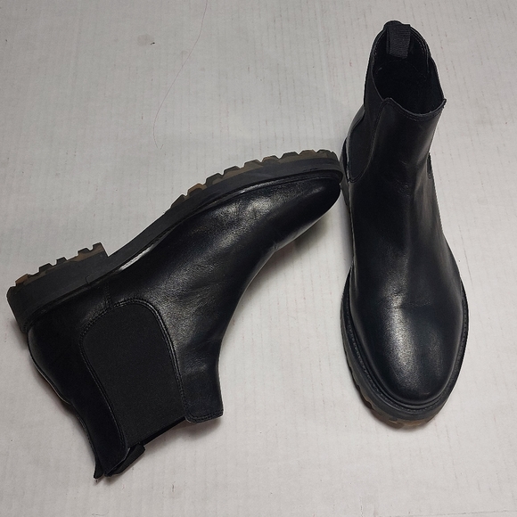 Walk London Sean Chunky Chelsea Boots In Black Leather. - Picture 4 of 16